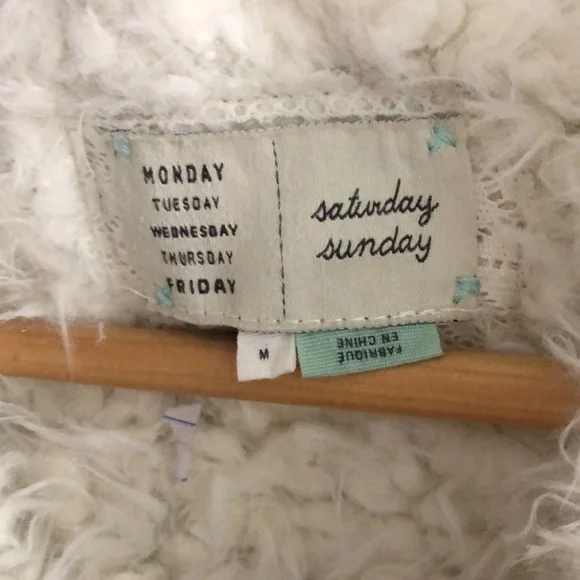 Anthropologie Brown Tan Cream Faux Shearling Vest - Picture 5 of 8